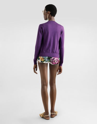 Majica bez rukava Dolce & Gabbana Dolce & Gabbana Silk Tank Top with Brooch Ljubičasta | FXT02TJBSO1F0257, 2