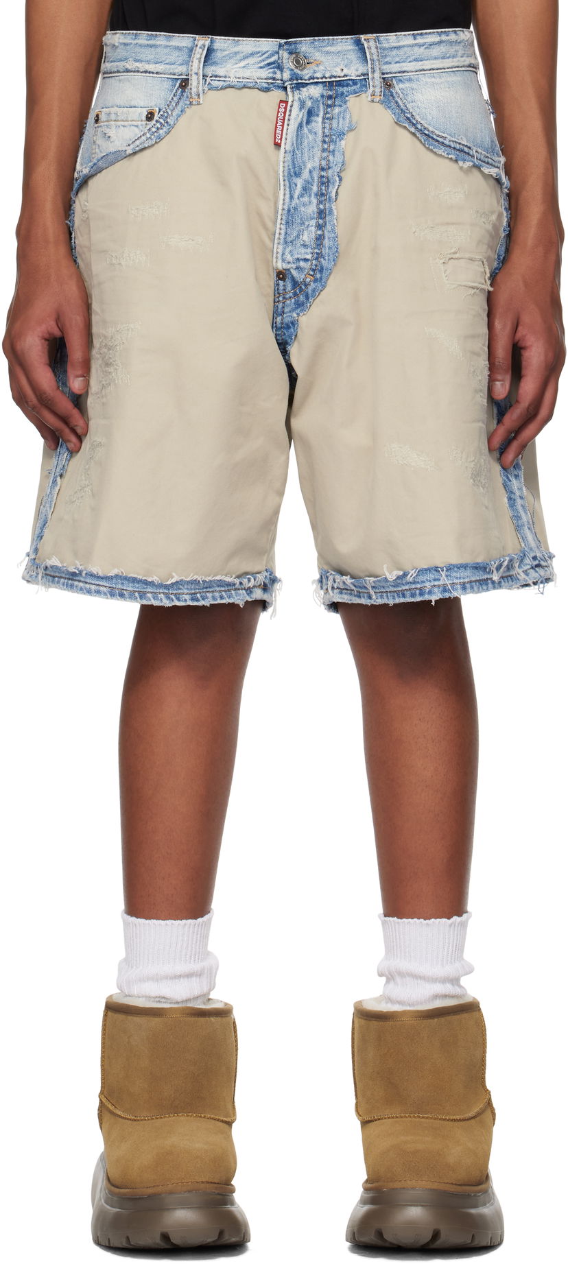 Kratke hlače DSQUARED2 Dsquared2 Super Ripped Mixed Boxer Denim Shorts Plava | S74MU0878_S30309