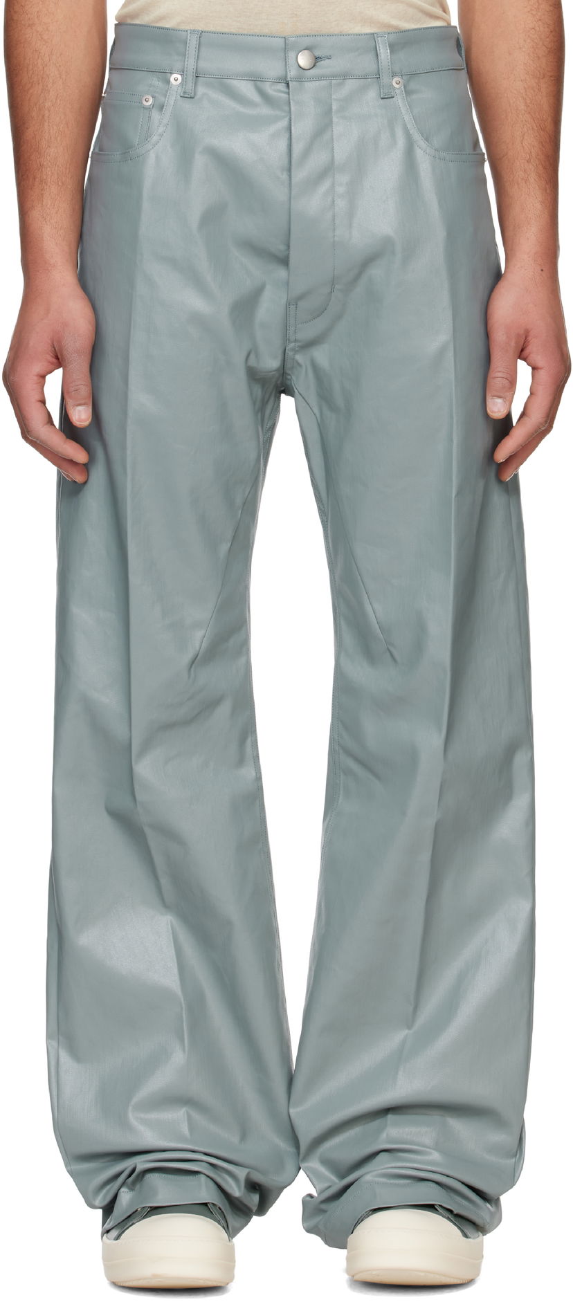 Hlače Rick Owens Rick Owens Hollywood Geth Leather Trousers Zelena | RU01E5333 SCT