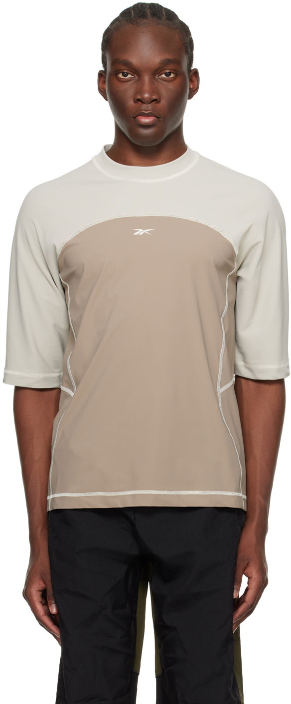 Majica kratkih rukava Reebok Classics Ribbed Training T-Shirt Bež | RMVA001C99FAB0011761