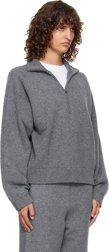 Džemper Loulou de Saison Loulou de Saison Cashmere Quarter-Zip Sweater Siva | DRIES, 1