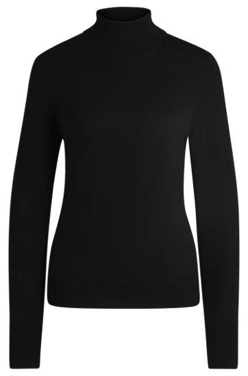 Džemper BOSS Virgin Wool Rollneck Sweater Crna | 50493846