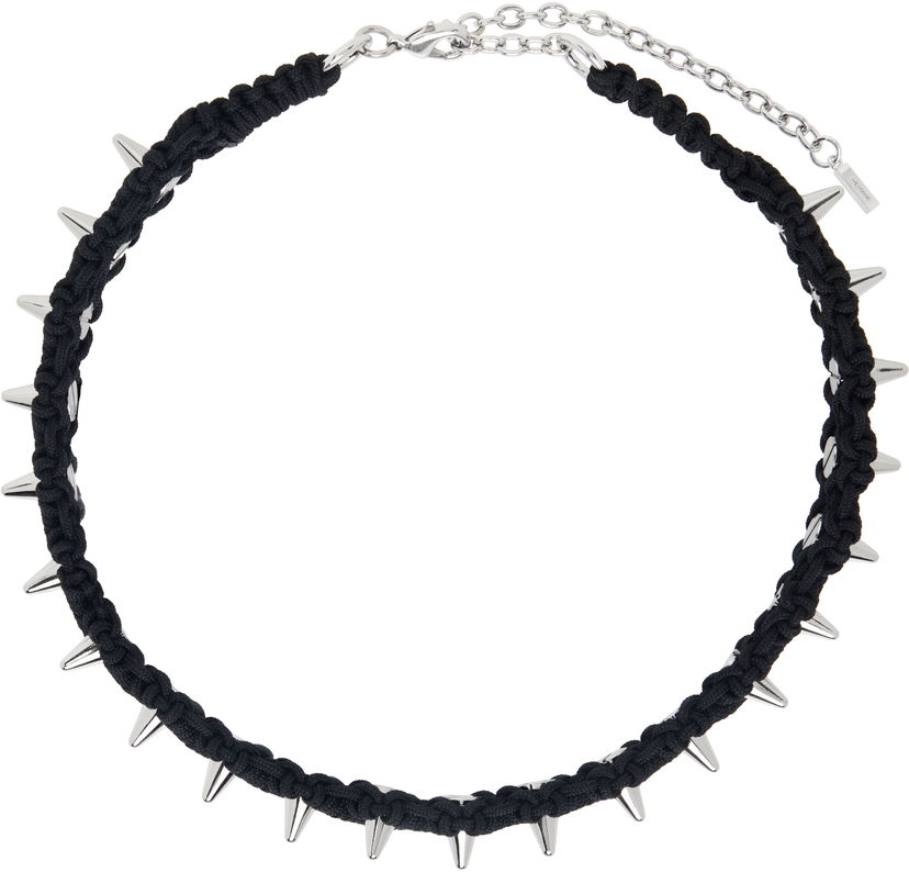 Ogrlica We11done We11done Handmade Studded Noeud Choker Crna | WD-AJ0-25-600-U-BK