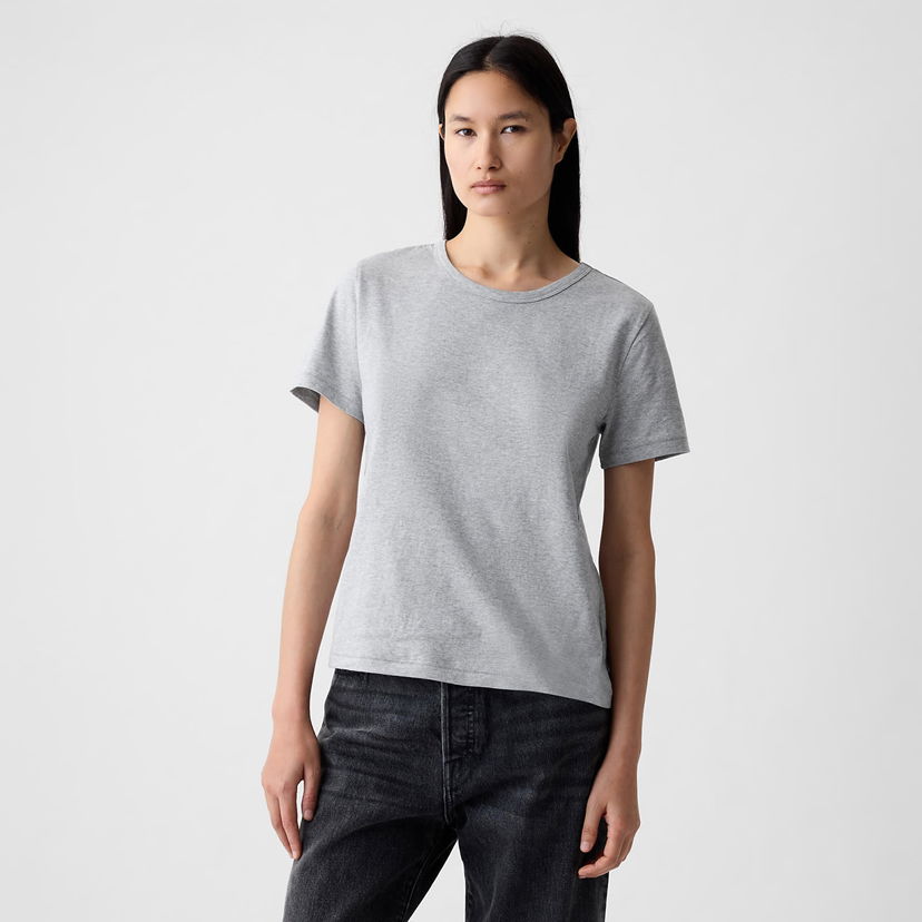 Majica kratkih rukava GAP Basic Tee Heather Grey Siva | 795346-05