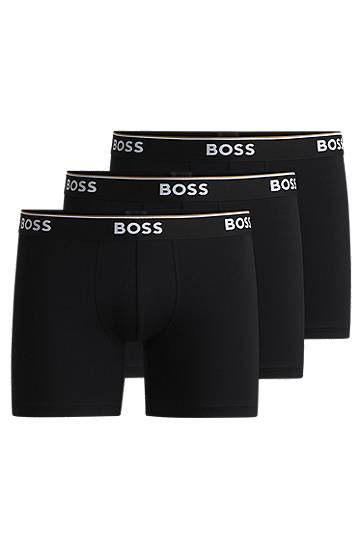 Bokserice BOSS Three-pack of stretch-cotton boxer briefs Crna | 50475282