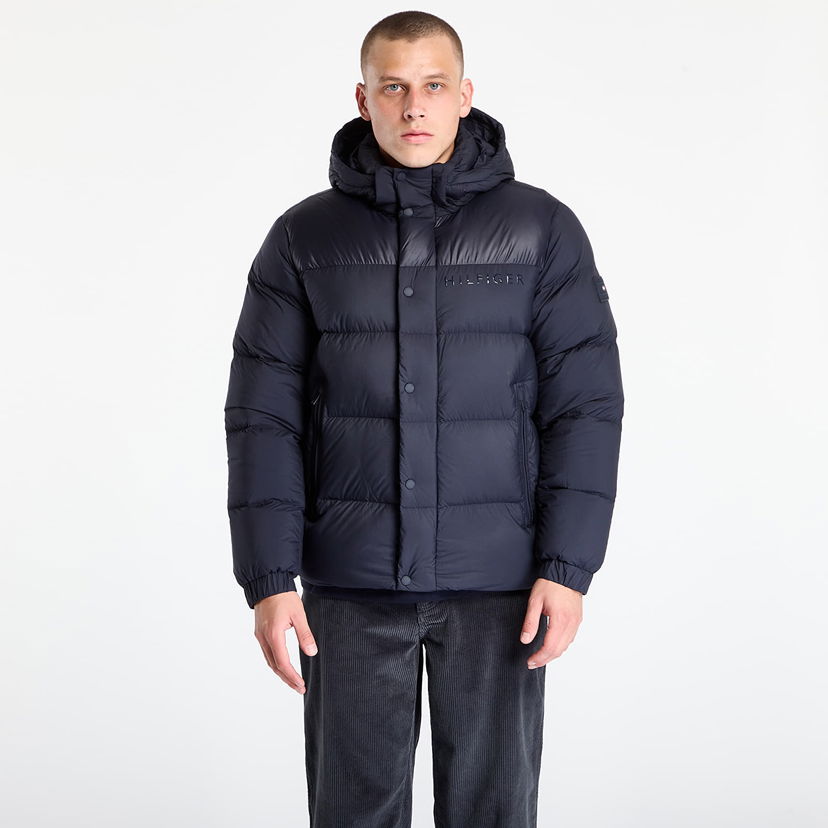 Pernata jakna Tommy Hilfiger Jacket Mix Down Hooded Puffer Desert Sky Tamnoplava | MW0MW40613-DW5