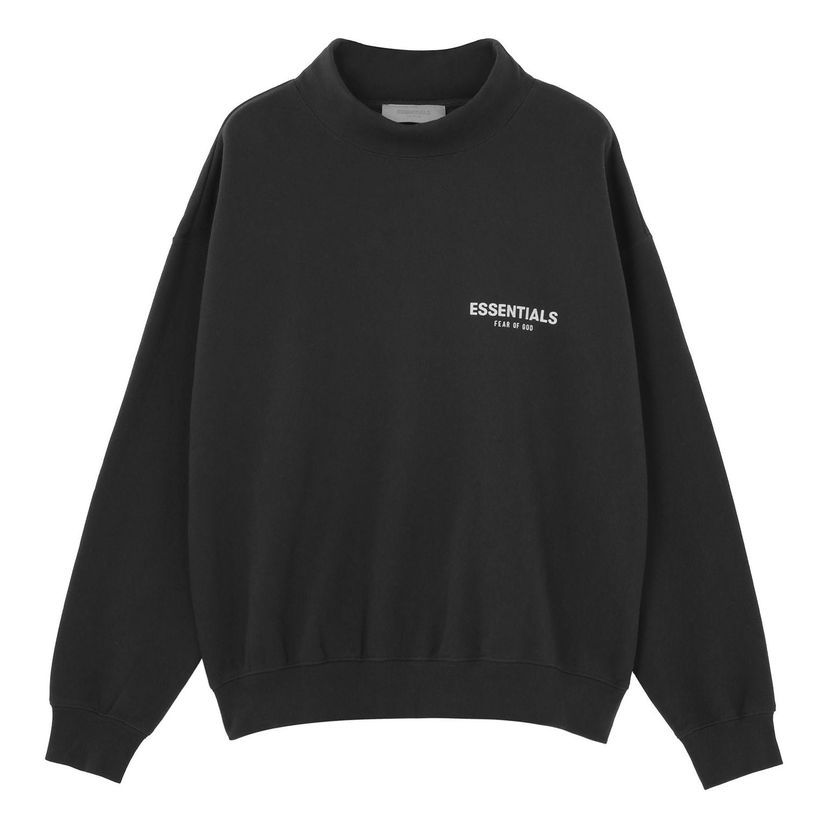 Džemper Fear of God Essentials Mock Neck Sweatshirt Crna | FOG-SS22-250