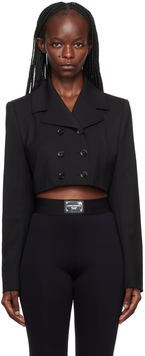 Jakna Dolce & Gabbana Black Short Jacket Crna | F26DMT FUBE7