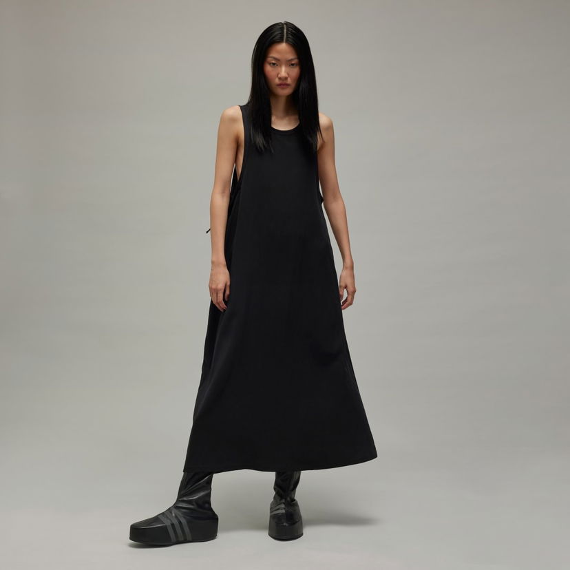 Haljina Y-3 Washed Twill Maxi Dress Crna | IW7468