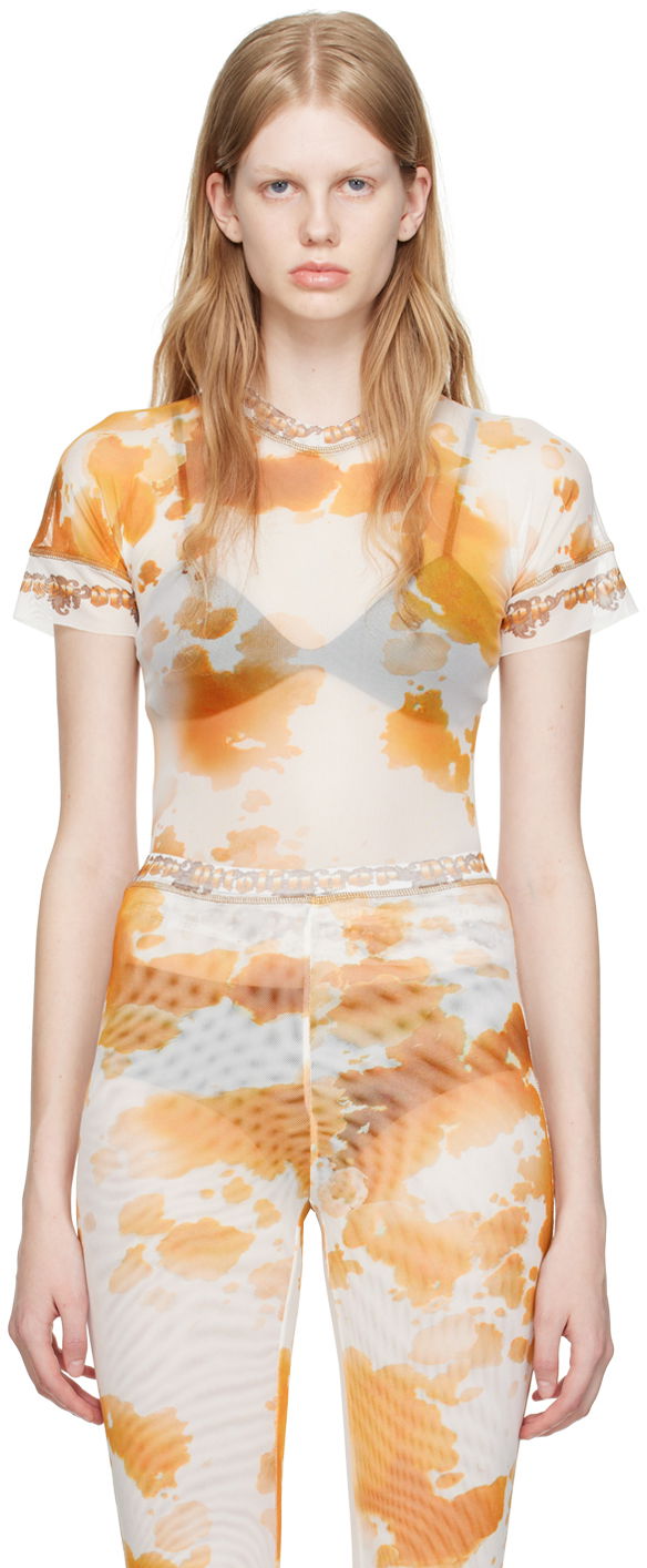 Majica kratkih rukava Ottolinger Ottolinger Exclusive Sheer T-Shirt Narančasta | 100115