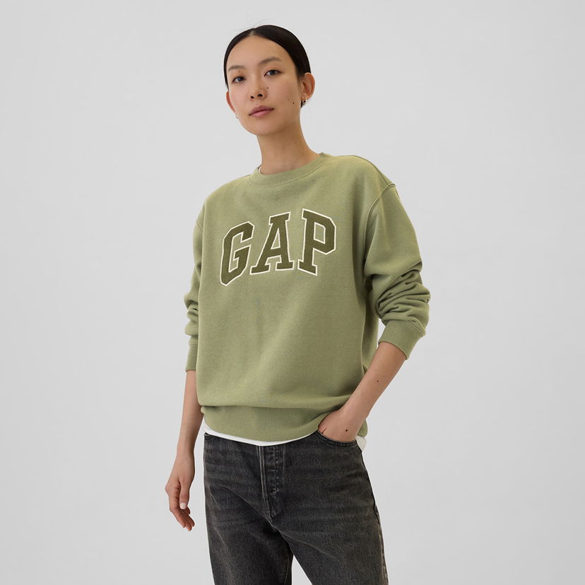 Dukserice GAP Logo Crew Olive Cord Zelena | 554936-34