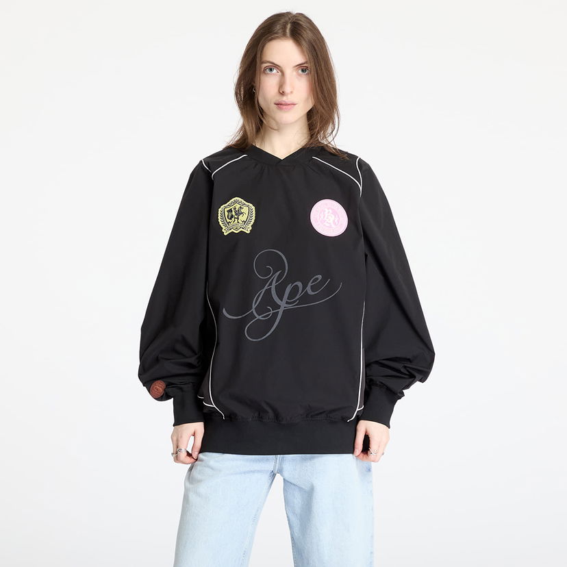 Dukserice BAPE A BATHING APE Multi Logo Relaxed Fit Pullover Crna | 001SWL301317MBLK