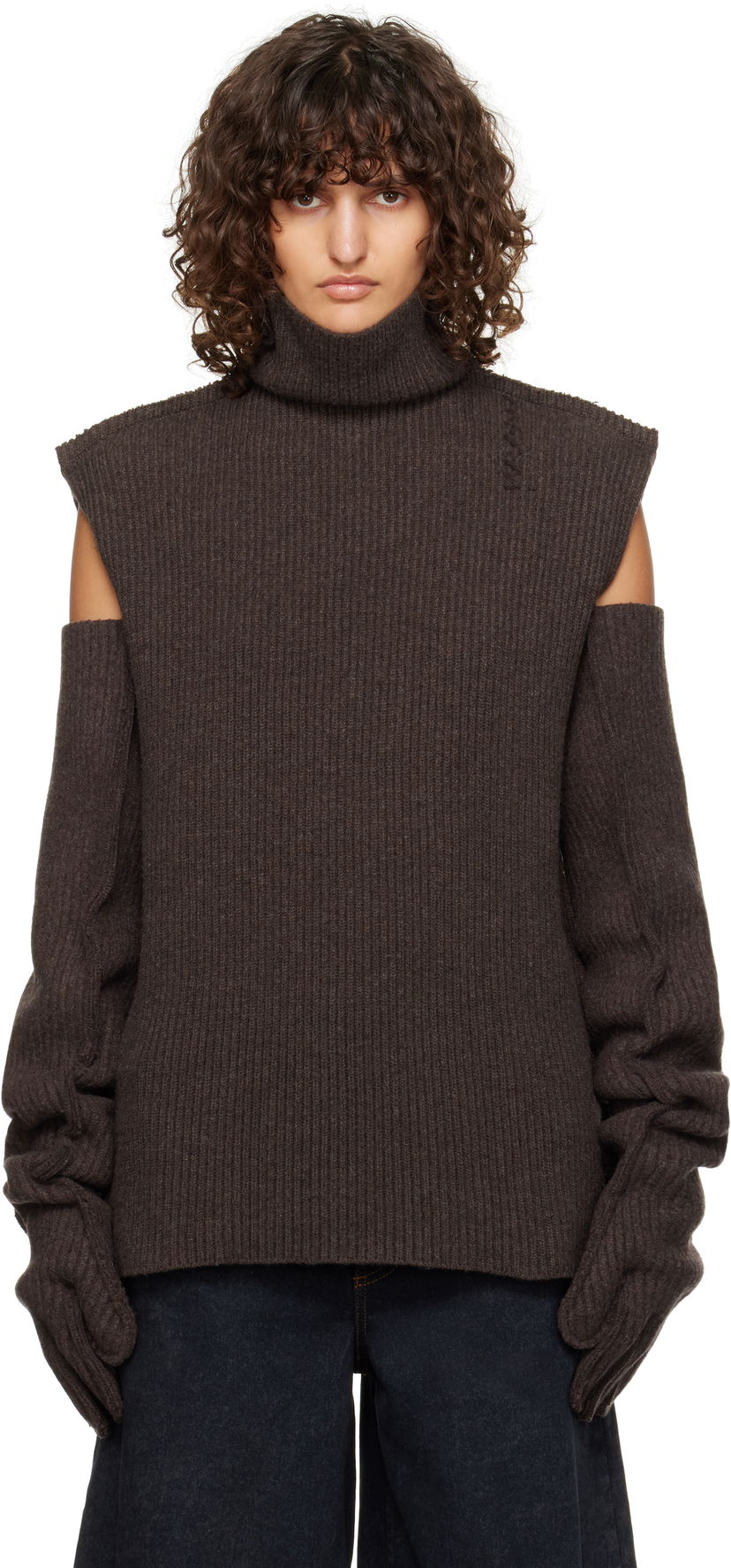 Džemper Marni Turtleneck Ribbed Wool Smeđa | DVMD0183A0 UFWH22