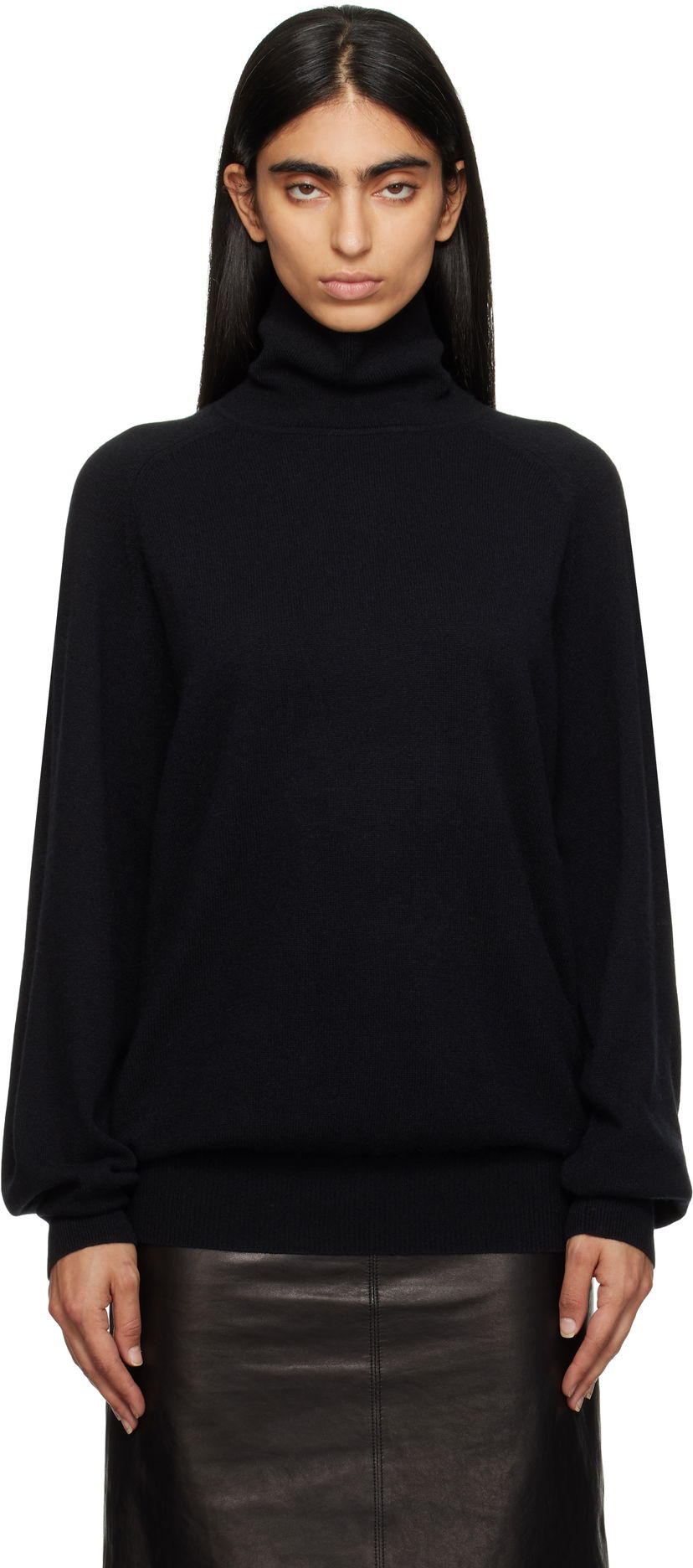 Džemper Khaite Percy Cashmere Turtleneck Sweater Crna | 9683600