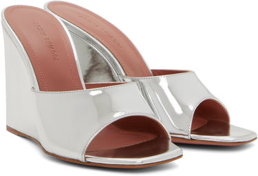Dodaci Amina Muaddi Amina Muaddi Lupita Wedge Heeled Sandals Metalik | LUPITA WEDGE WEDGE MIRROR, 3