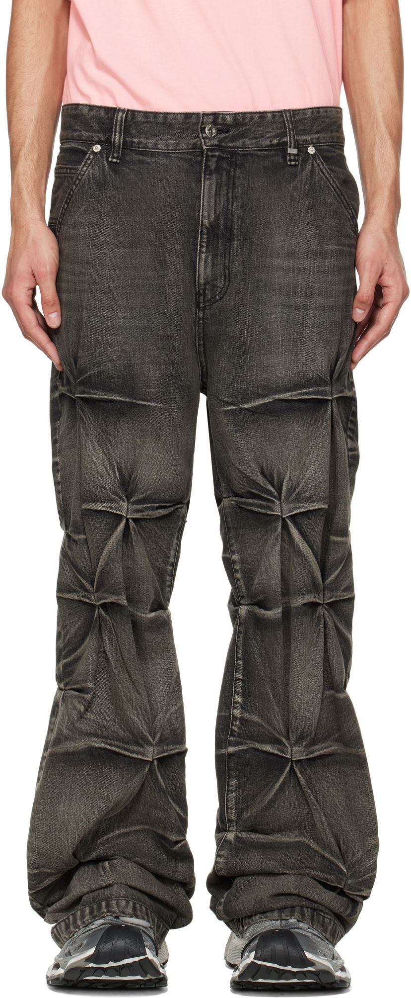 Jeans We11done We11done Wrinkled Jeans Crna | WD-DP1-25-365-M-BK