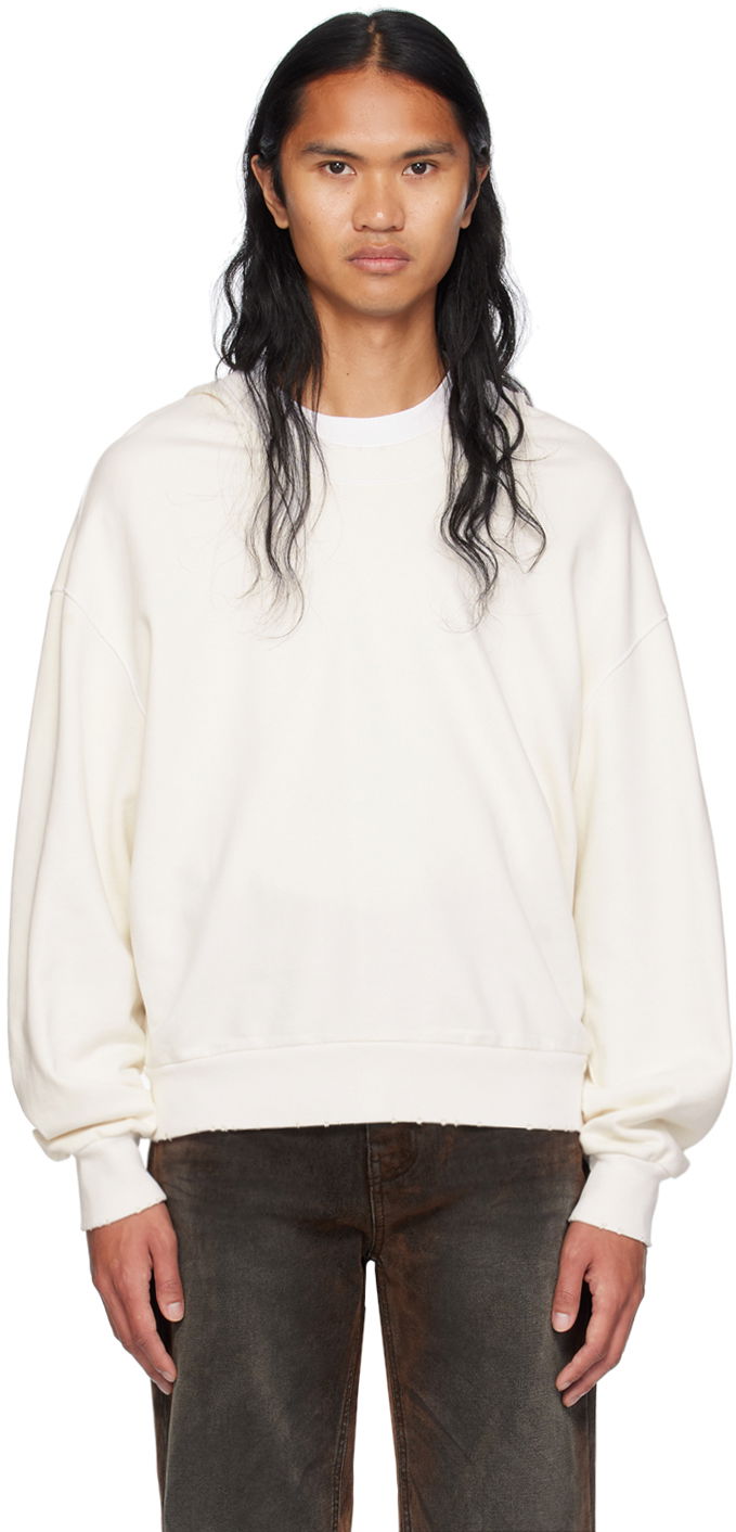 Dukserice We11done Wide Neck Sweatshirt Bijela | WD-TH2-24-801-U-WH