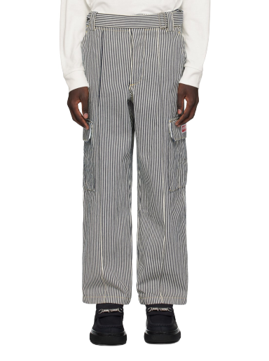 Hlače KENZO Paris Striped Denim Cargo Pants Bijela | FE58DP3756N1