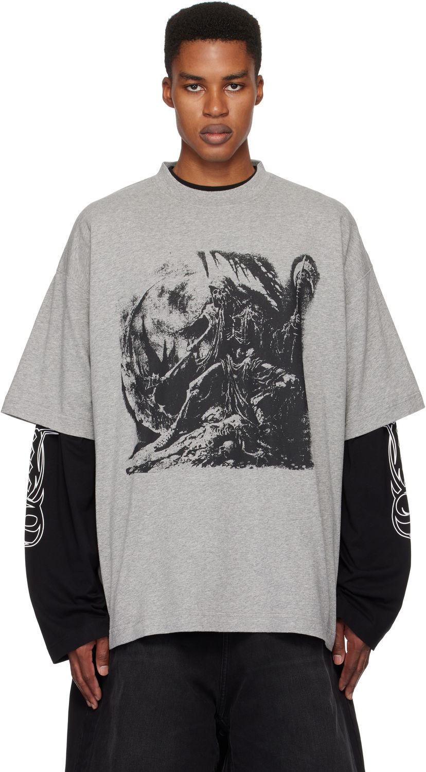 Majica kratkih rukava VETEMENTS Oversized Graphic T-Shirt Siva | UA66TR645G
