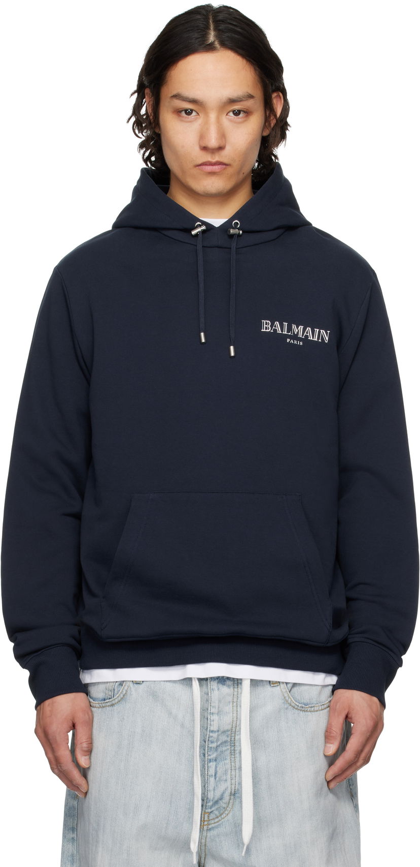 Dukserice Balmain Balmain Vintage Gel Hoodie Tamnoplava | EH0JT047BC98