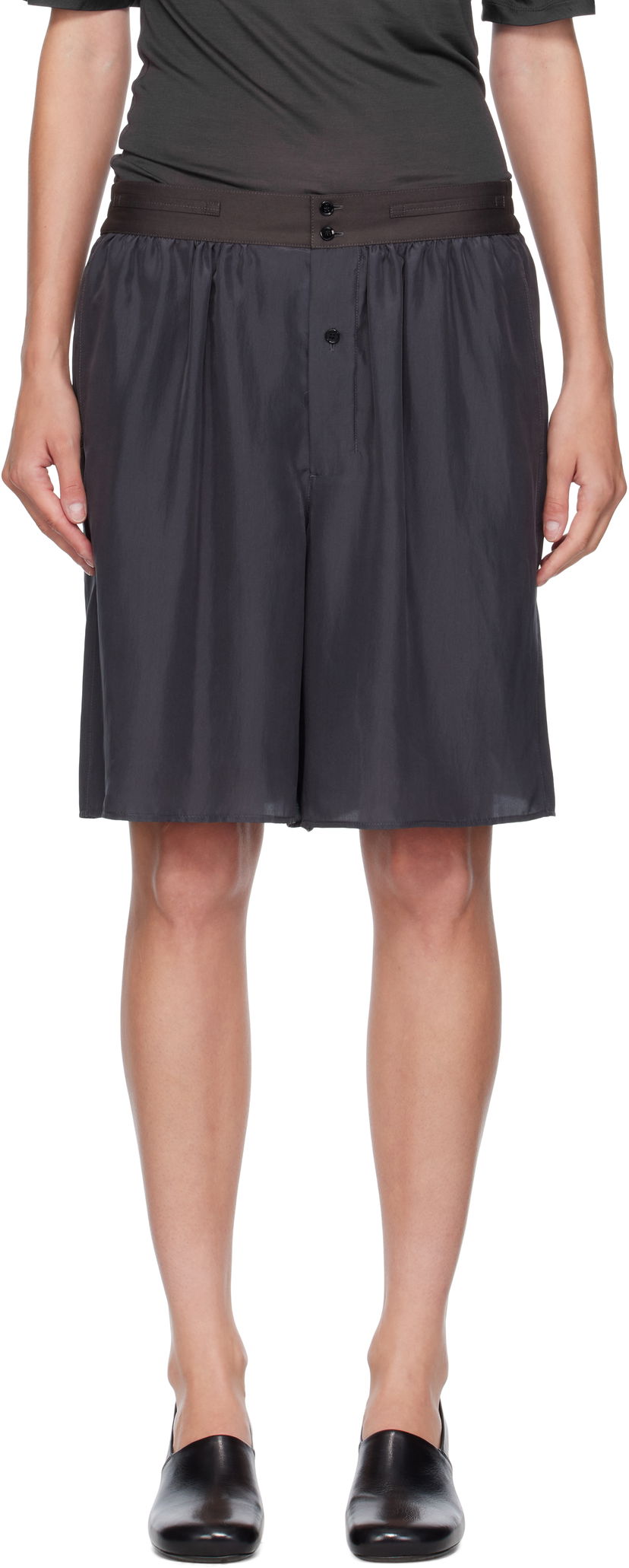 Kratke hlače LEMAIRE Lemaire Soft Shorts Siva | PA1220 LF1459