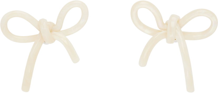 Naušnice SHUSHU/TONG SHUSHU/TONG YVMIN Edition Bow Earrings Bijela | AW2020AC16 PLA001