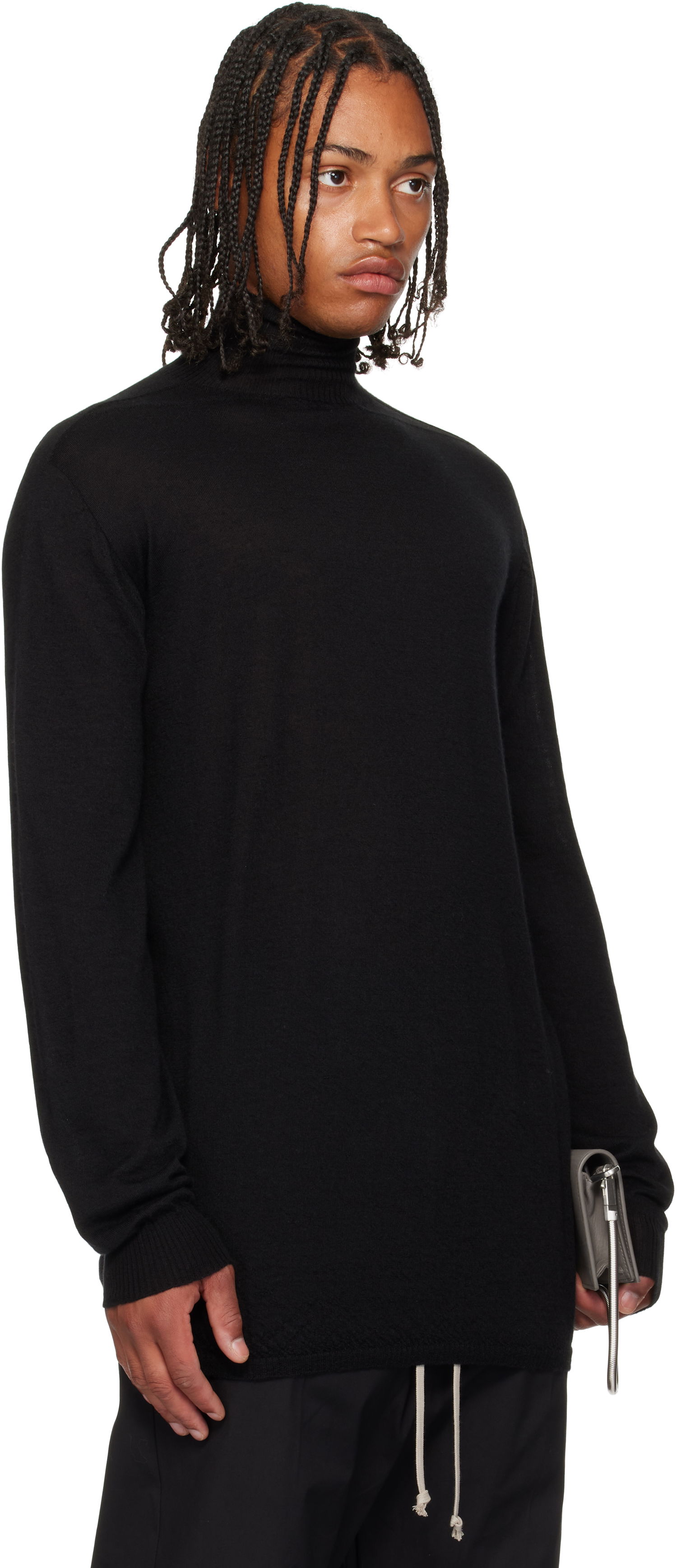 Džemper Rick Owens Rick Owens Concordians Oversized Turtleneck Sweater Crna | RU02E1626 WS, 1