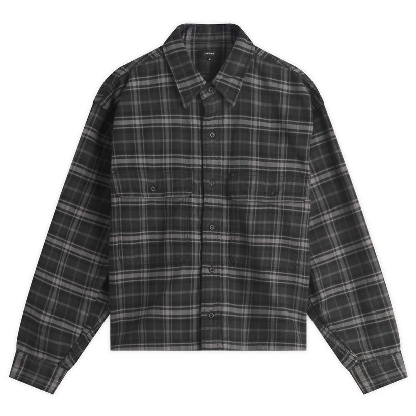 Košulja BEAMS BEAMS Plaid Overshirt, Size Large Siva | 1111-1129-791-19