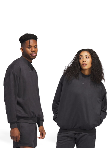 Dukserice adidas Performance Basketball Sueded Crew Crna | IN7696