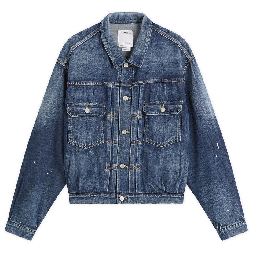 Jakna visvim Social Sculpture 101 Paint Splatter Denim Jacket Plava | 0125205006002-DEN