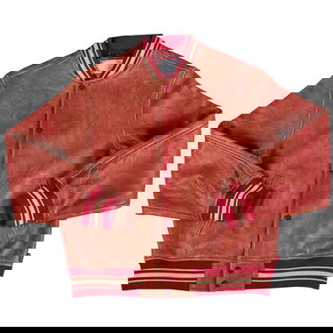 Jakna Supreme Painted Leather Varsity Jacket Crvena | SS19J33 RED, 1