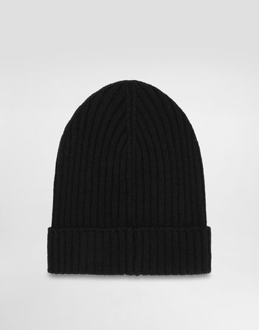 Kapica Dolce & Gabbana Dolce & Gabbana Knitted Logo Plaque Beanie Crna | LBKH82JCVD6N0000, 1