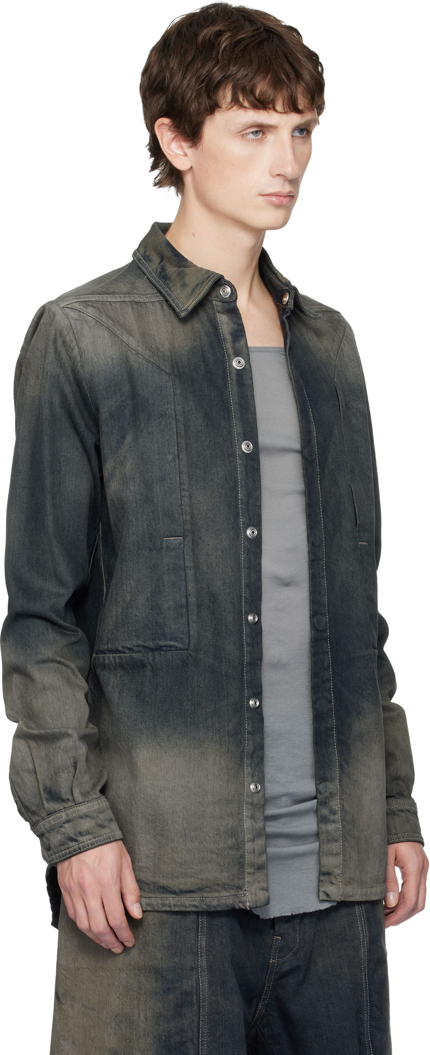 Košulja Rick Owens Concordia Fogpocket Denim Shirt Višebojno | RU02E1237 DKDEG, 1