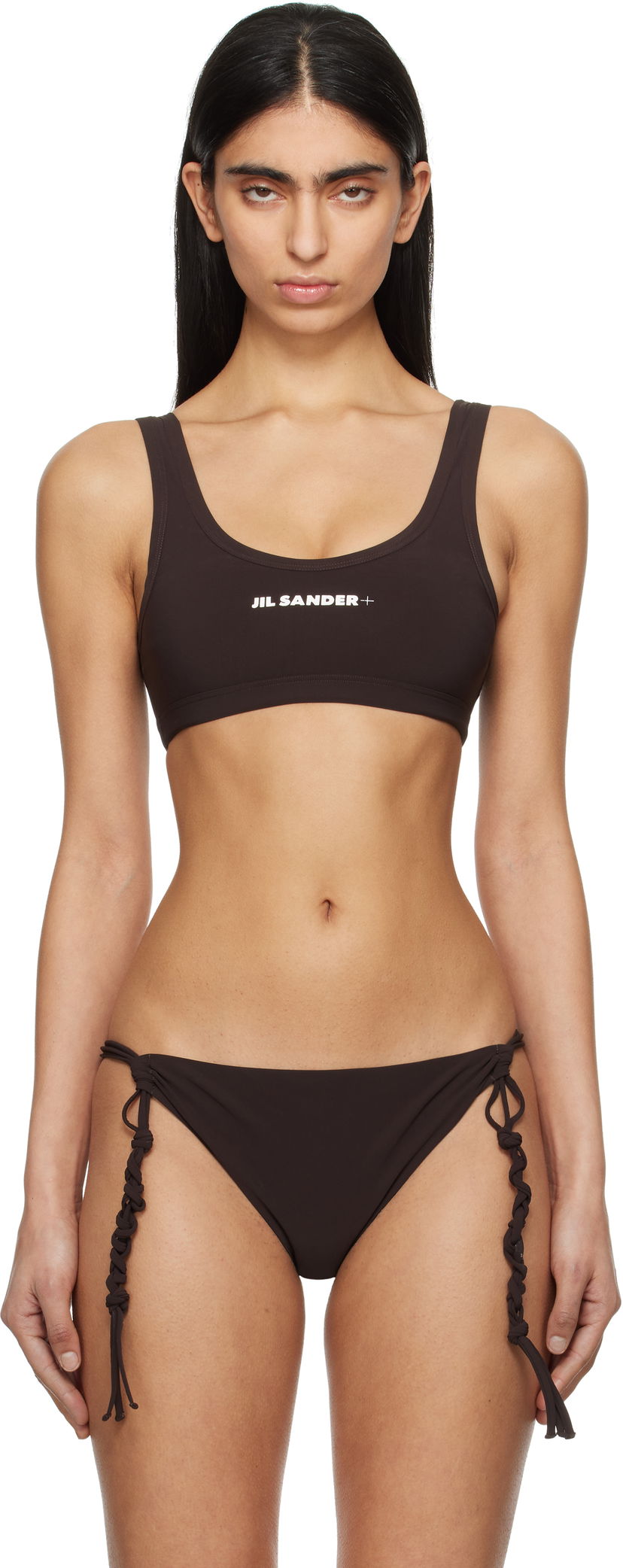 Kupaći kostimi Jil Sander Jil Sander+ Logo Bikini Top Smeđa | J40BR0006_J20011