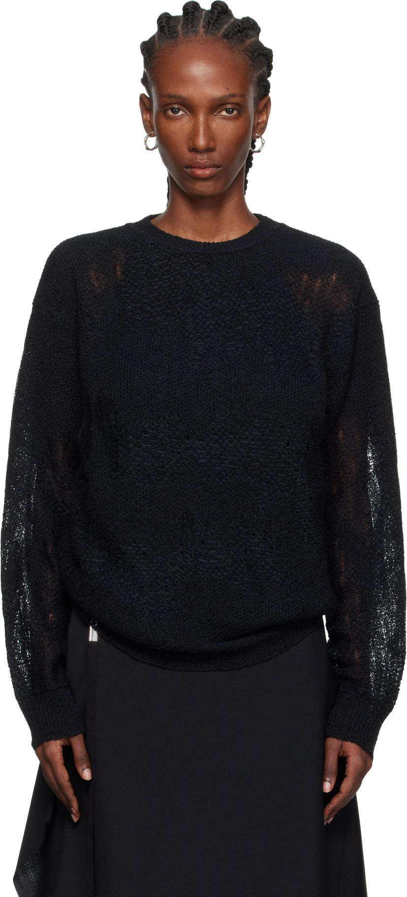 Džemper Ann Demeulemeester Ann Demeulemeester Lalla Oversize Sweater Crna | 2520-W-KN39-KN070-099