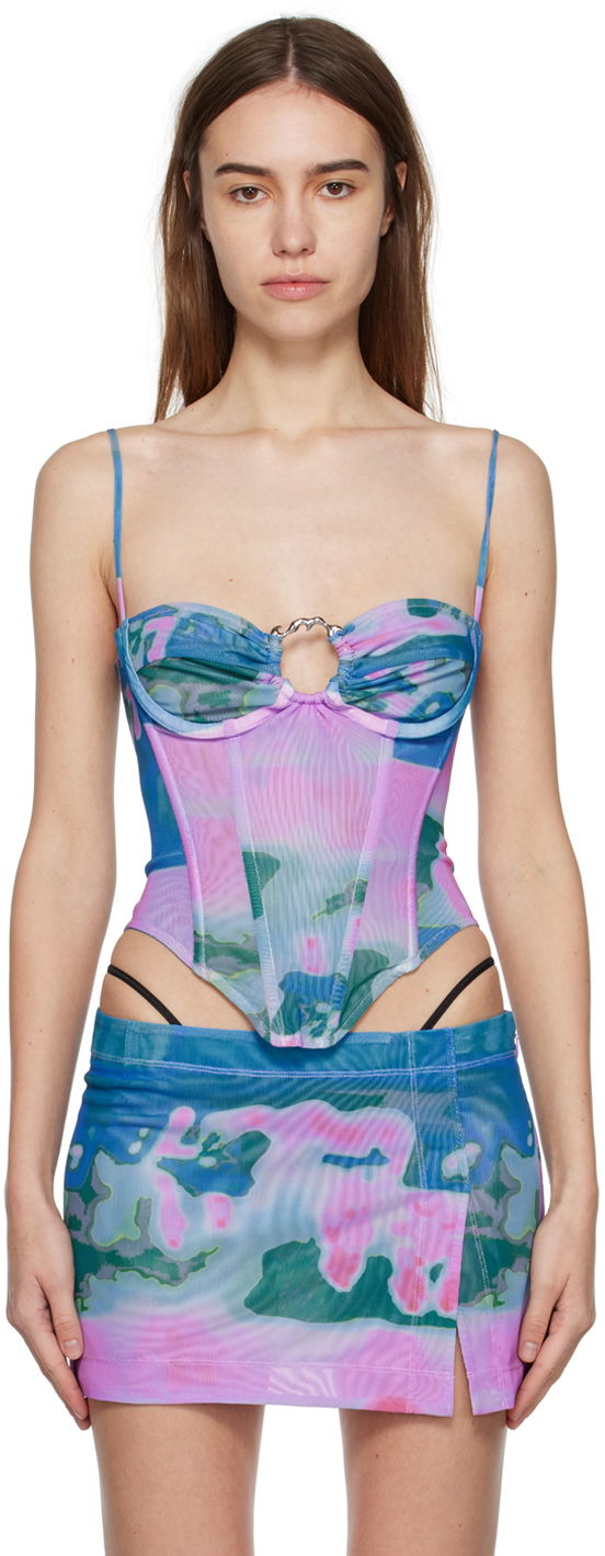 Suknja Miaou Miaou Hannah Jewett Edition Deia Printed Mesh Tank Top Višebojno | 7069PM1THP