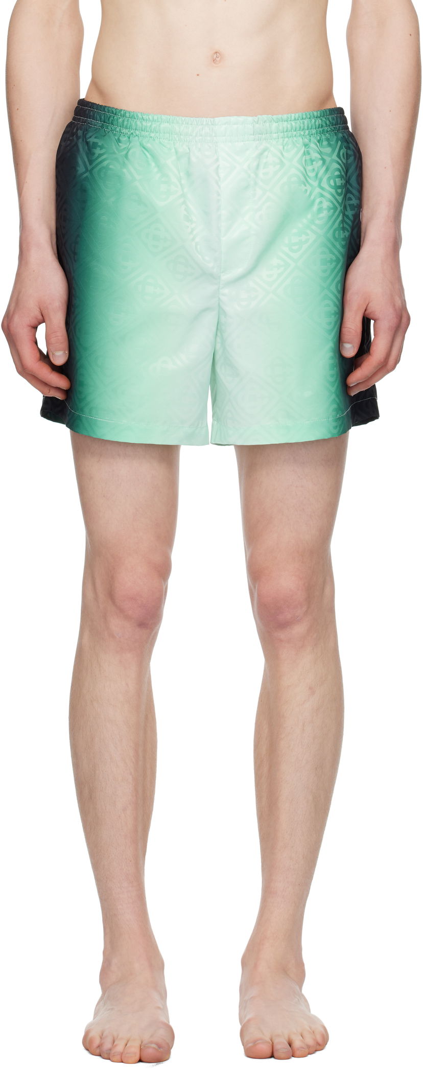 Kupaći kostimi Casablanca Casablanca Gradient Monogram Jacquard Swim Shorts Zelena | MPF25-TR-224-01