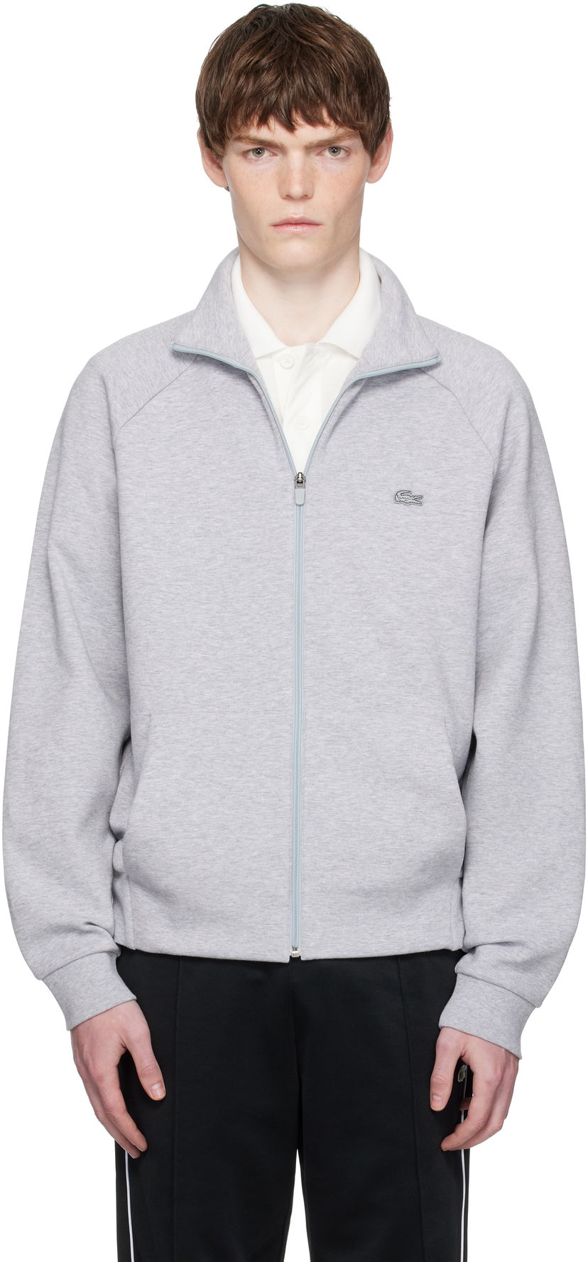 Dukserice Lacoste Lacoste Double Faced Jersey Zip-Up Sweatshirt Siva | SH9559_CCA