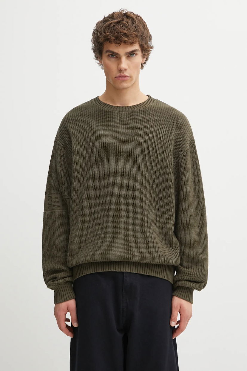 Džemper DAILY PAPER Ribbed Crew Neck Sweater Band Knit Zelena | 2522025