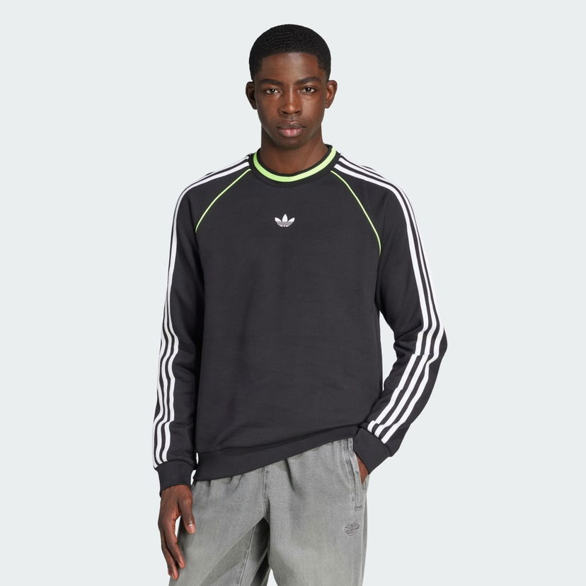 Dukserice adidas Performance Adicolor Piping Crewneck Sweatshirt Crna | JW5918