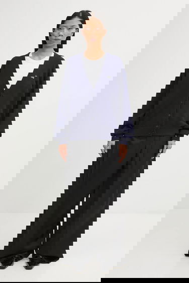 Džemper Lacoste V-Neck Button-Up Relaxed Fit Wool Blend Cardigan Tamnoplava | AF4143, 4