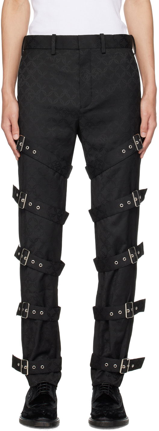 Hlače Charles Jeffrey Loverboy Buckle Strap Trousers Crna | 31030101