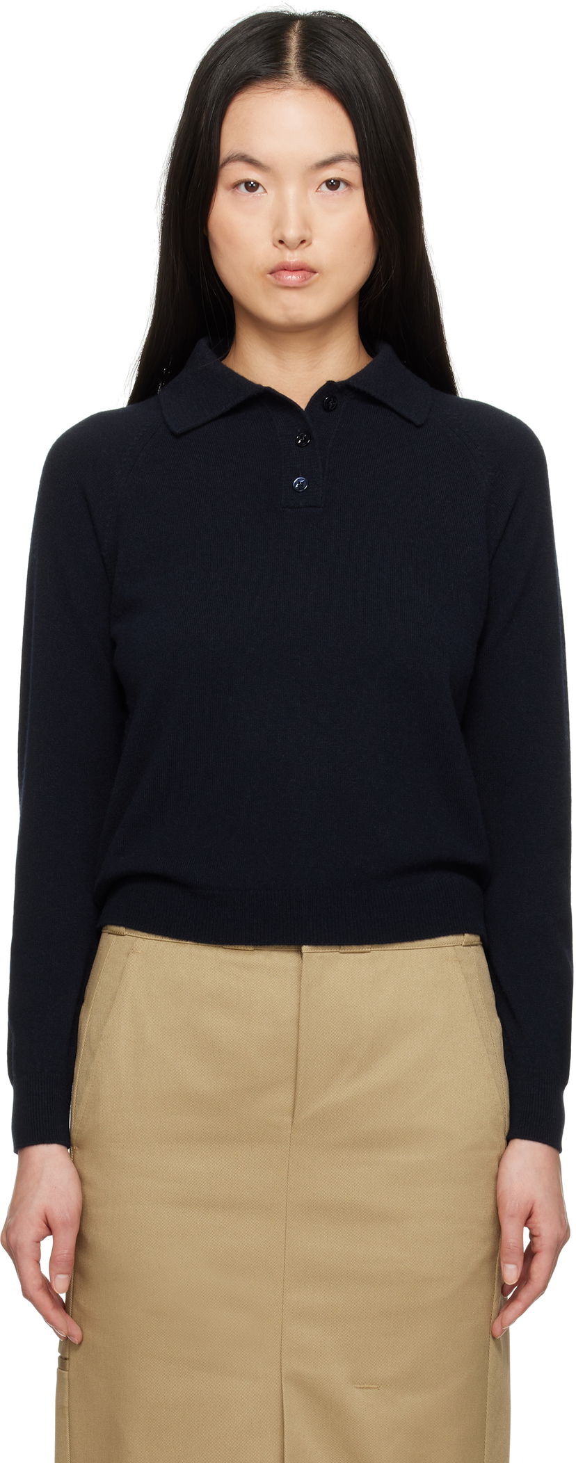 Džemper Maison Margiela Maison Margiela Wool Polo Shirt Tamnoplava | S51GL0053 M13090