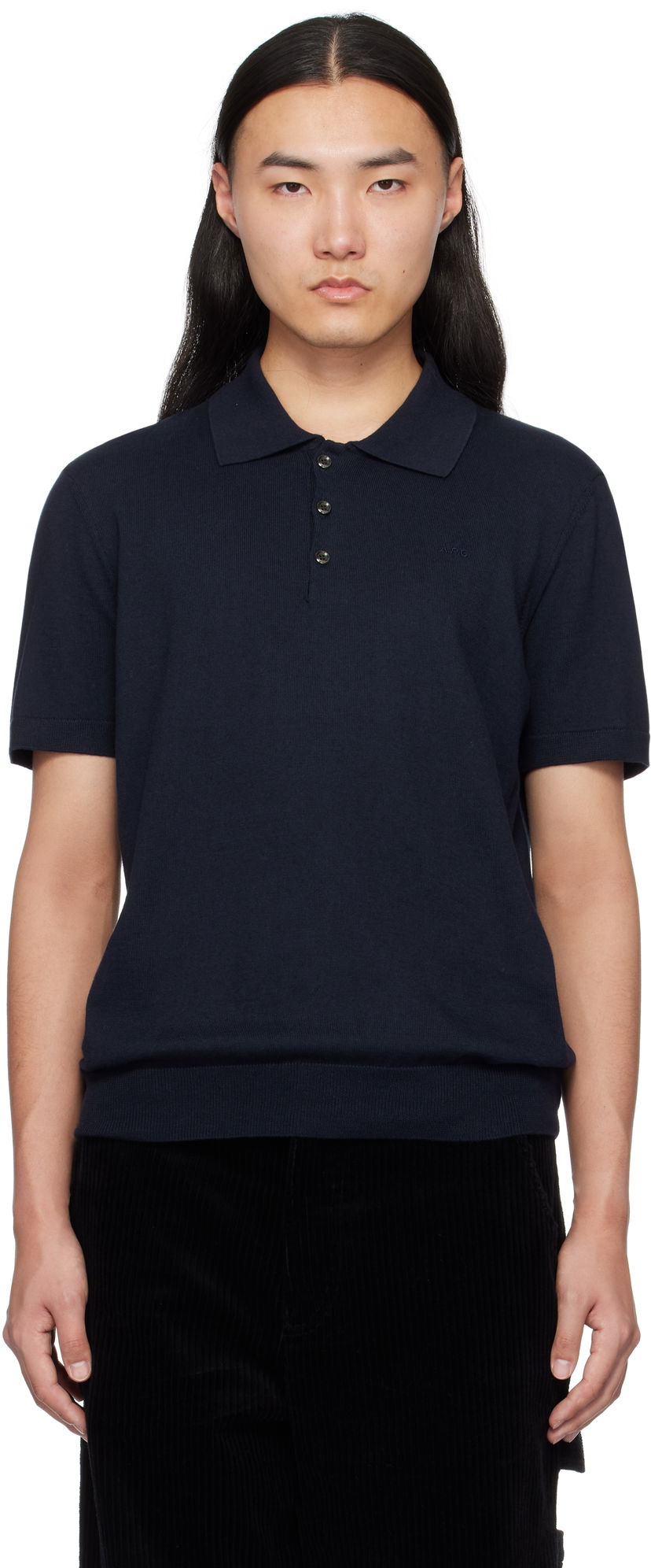 Polo majica A.P.C. A.P.C. Grégoire Polo Shirt Tamnoplava | COHFS-H23303