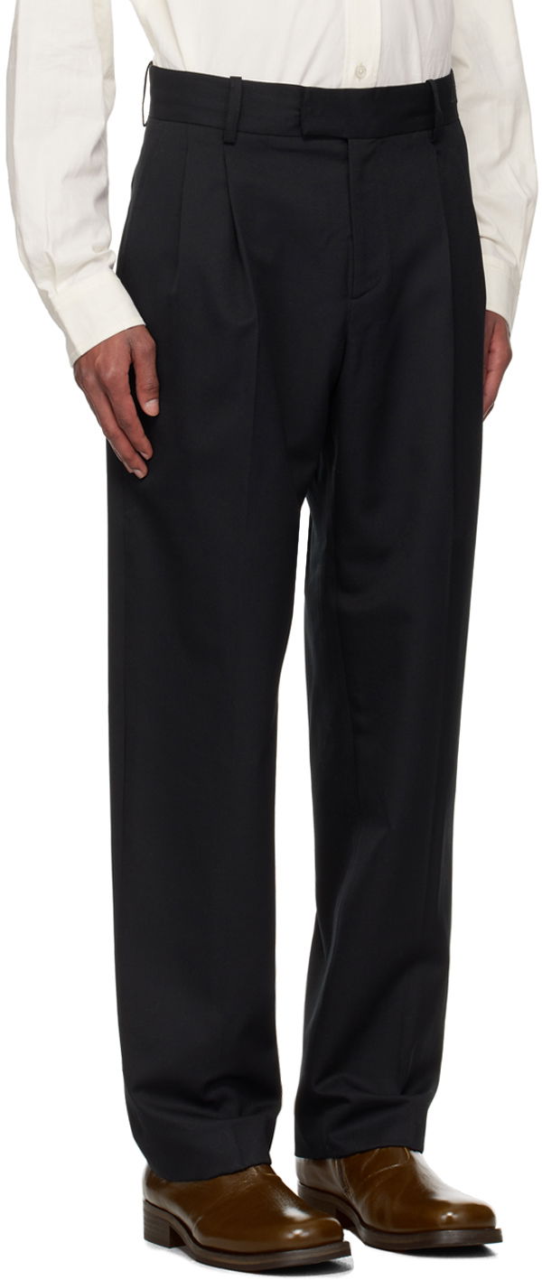 Hlače Drôle de Monsieur Drole de Monsieur Le Pantalon Golfeur Pleated Trousers Crna | PERM-BP165-PL127-BL, 1