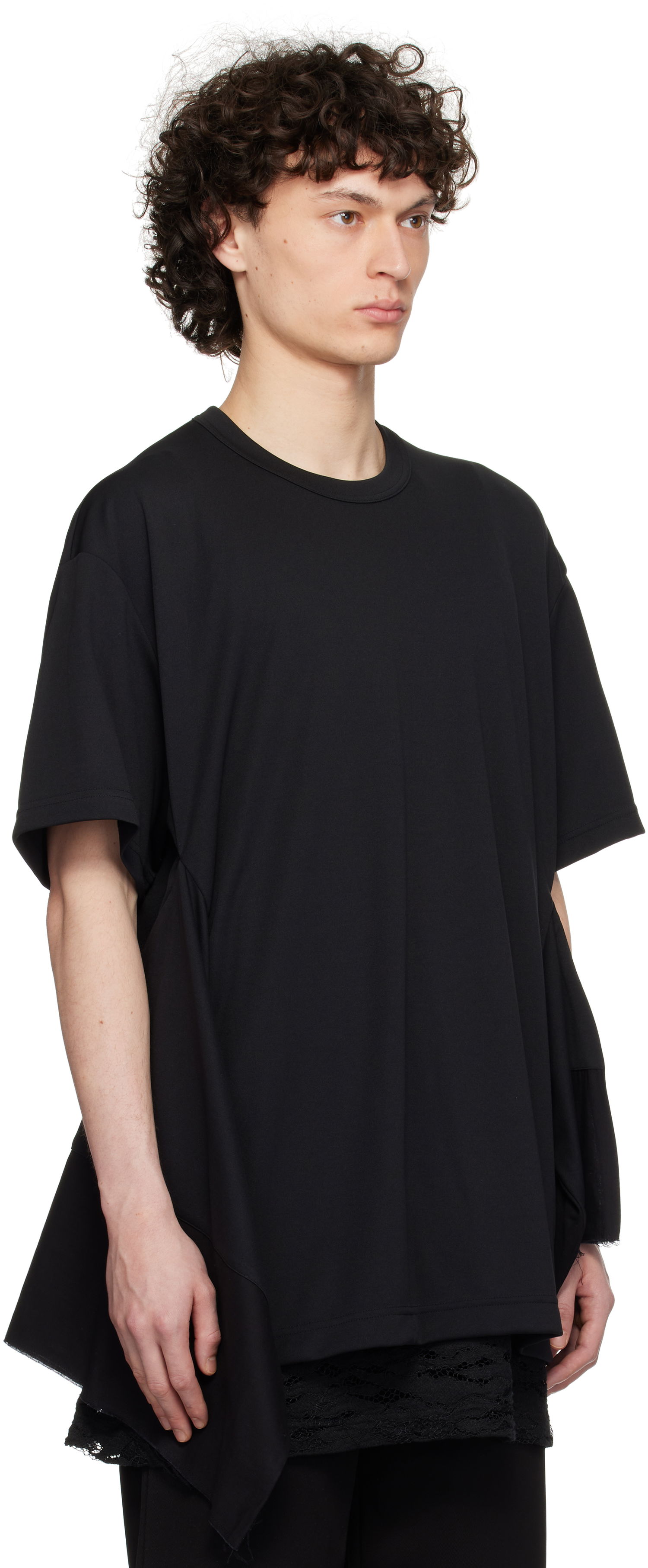 Majica kratkih rukava Comme des Garçons Homme Plus Polyester Piqué T-Shirt Crna | PO-T020-051, 1