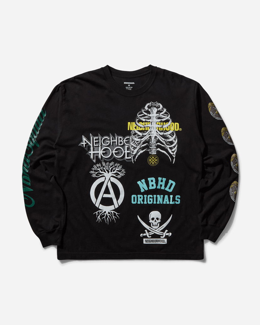 Majica kratkih rukava Neighborhood LS-17 Black Longsleeve T-Shirt Crna | 242PCNH-LT17 BK