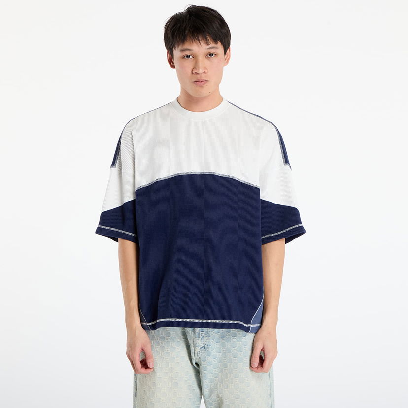 Majica kratkih rukava adidas Originals La Cienega Waffle-Knit Colorblock Short Sleeve Sports T-Shirt Bijela | JX6162