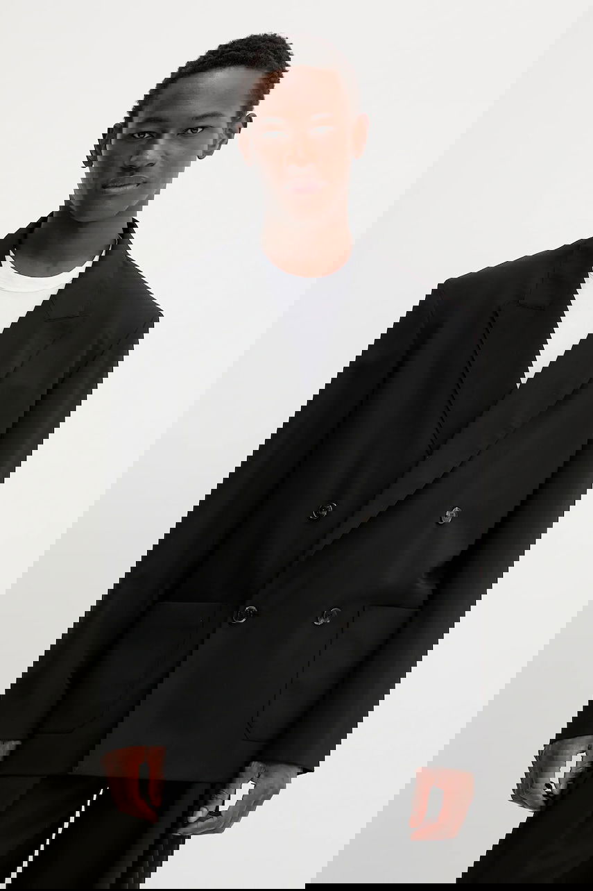 Jakna Nanushka Nanushka Derik Double-Breasted Blazer Crna | NM25SSOW12599, 0