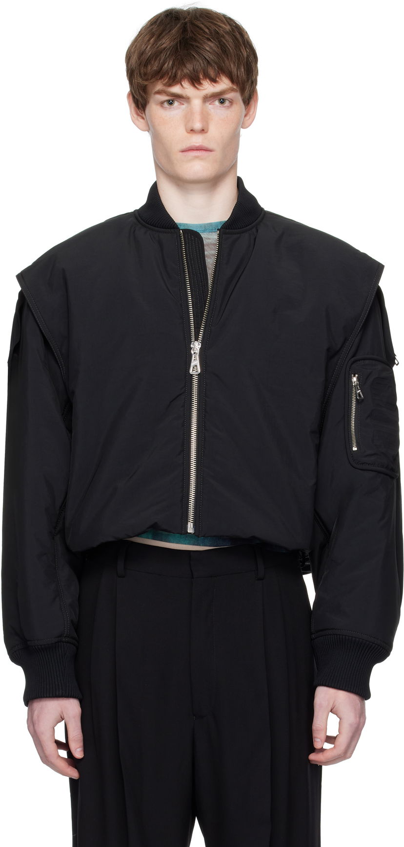 Bomber jakna Jean Paul Gaultier Jean Paul Gaultier 'The Hooded' Bomber Jacket Crna | 25/03-U-OU005-W007-00